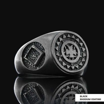 Templar Cross Masonic Ring, Master Mason Rings, Free Mason Ring