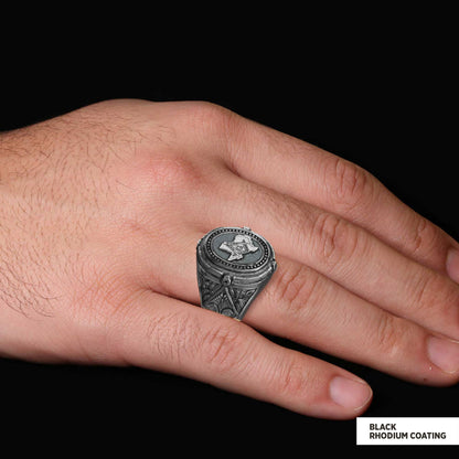 Texas Masonic Ring, Freemasonic Ring, Master Mason Ring, Elegant Masonic Ring
