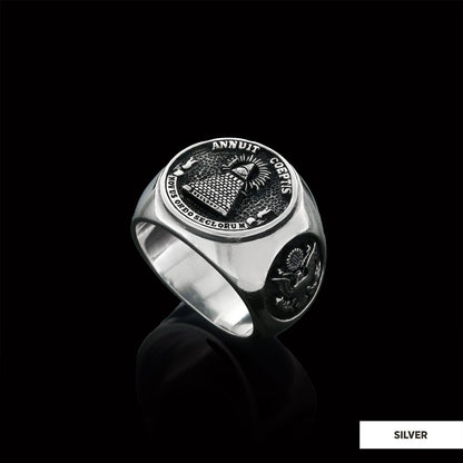 The Eye Masonic Round Ring, Signet Mason Ring, Mason Jewelry