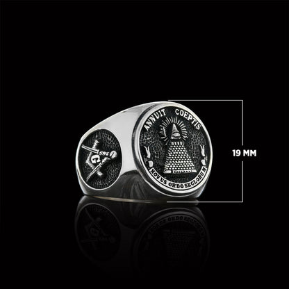 The Eye Masonic Round Ring, Signet Mason Ring, Mason Jewelry