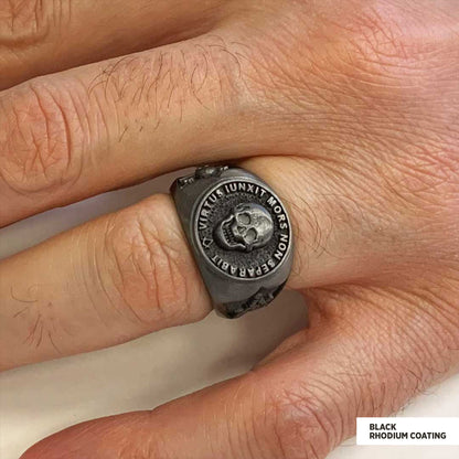 The Skull Masonic Ring, Handcrafted Sterling Silver Mason Ring, Elegant Masonic Ring