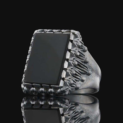 Tiger Eye Stone Silver Men Ring