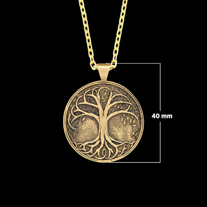 Tree of Life Pendant, Life Tree Men Necklace, Handmade Silver Tree of Life Necklace