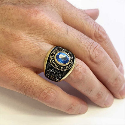 US Army Blue Stone Ring