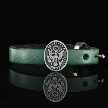 US Army Leather Bracelet