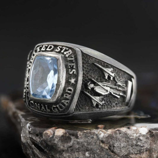US National Guard Blue Stone Ring