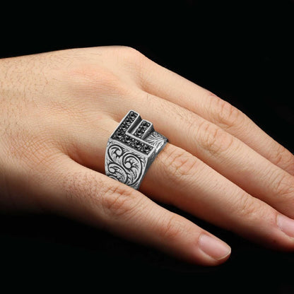 Unigue Design Silver Celtic Letter F Ring