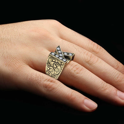 Unique Design 925 Sterling Silver Celtic Letter K Ring