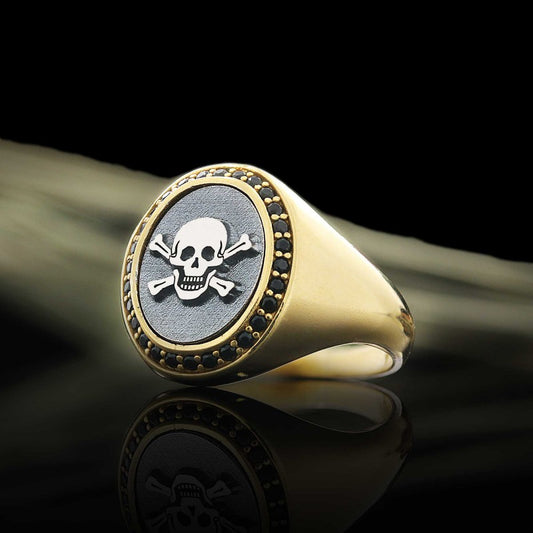 Unique Design Oval Sterling Silver Skull Women Ring