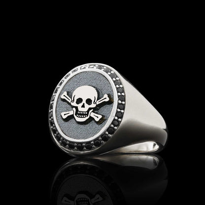 Unique Design Oval Sterling Silver Skull Women Ring