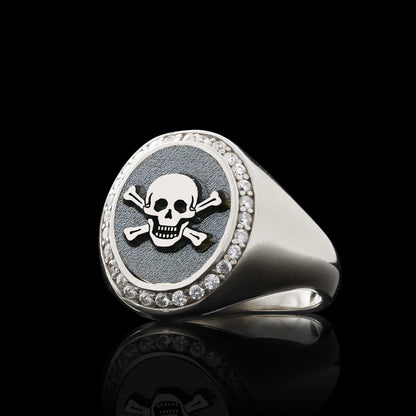 Unique Design Oval Sterling Silver Skull Women Ring