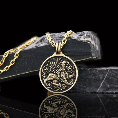 Unique Design Round Gryphon Pendant