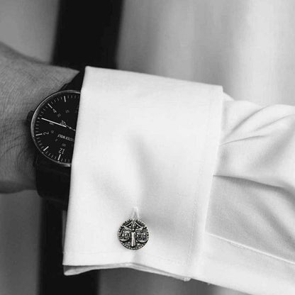 Unique Design Silver Libra Cufflink
