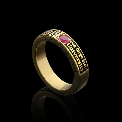 Unique Design Sterling Silver San Diego State University Class Band Ring