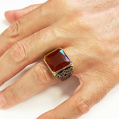 Motif Stone Men Ring