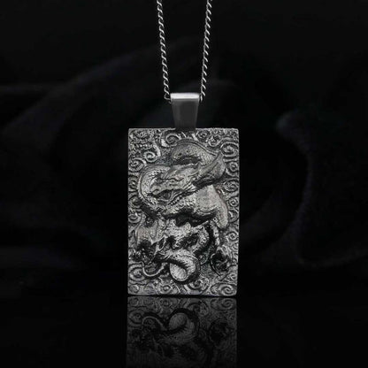 Unique Silver Dragon Necklace