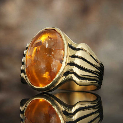 Stone Men Silver Ring