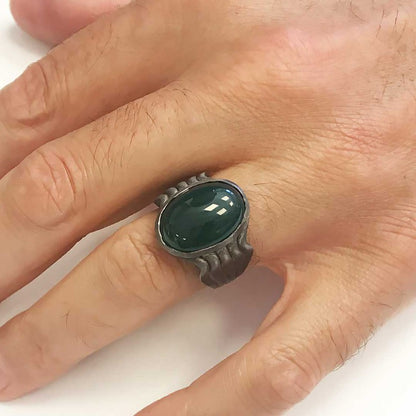 Stone Men Silver Ring