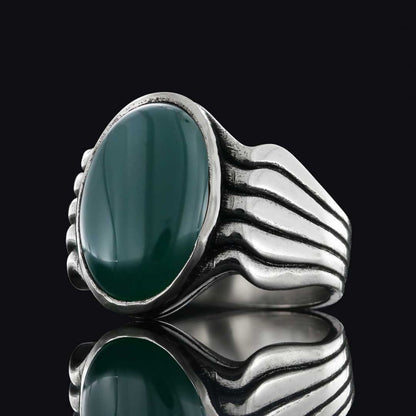 Stone Men Silver Ring