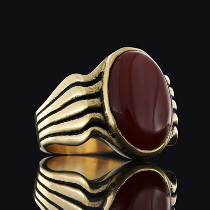 Stone Men Silver Ring