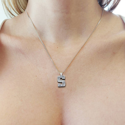 Unisex Special Design Letter Handmade Monogram S Sterling Silver Necklace