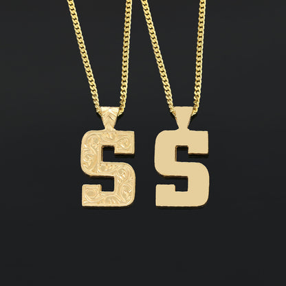 Unisex Special Design Letter Handmade Monogram S Sterling Silver Necklace