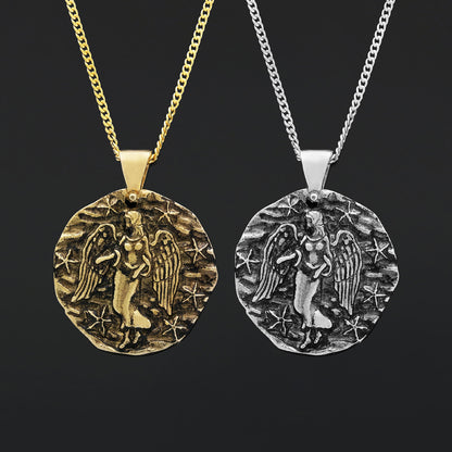 Virgo Pendant, Elegant Zodiac Necklace, Personalized Astrology Jewelry, Virgo Birth Sign, Customizable Sterling Silver Pendant
