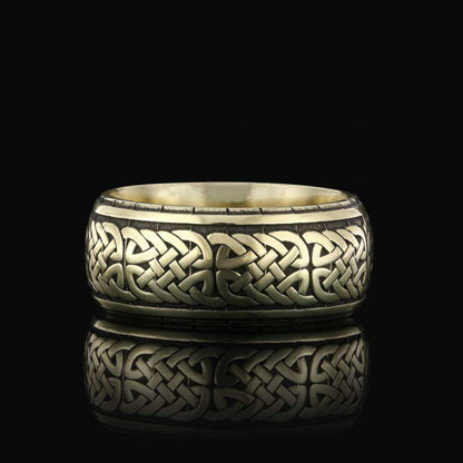 Handcrafted Wicker Pattern Silver Wedding Ring