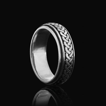 Knit Pattern Cornered  925 Silver Wedding Ring