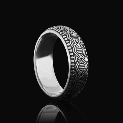 Special Design Modern Motif Silver Wedding Ring