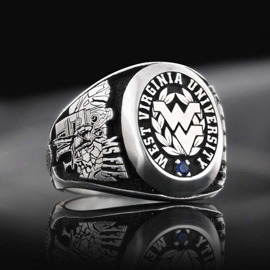 Sterling Silver West Virginia University Ring