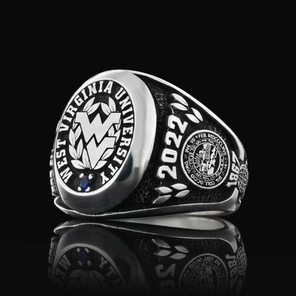 Sterling Silver West Virginia University Ring