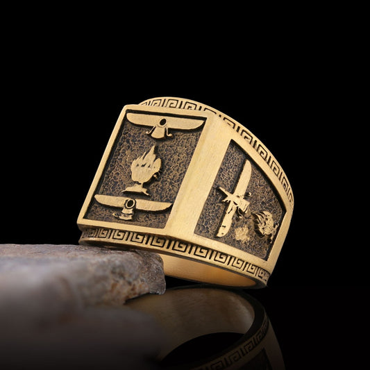 Zoroastrianism 925 Sterling Silver Ring, Zoroastrian Ring, Faravahar Ring, Zoroastrian Quora Ring, Religious Jewelry, Religious Gift